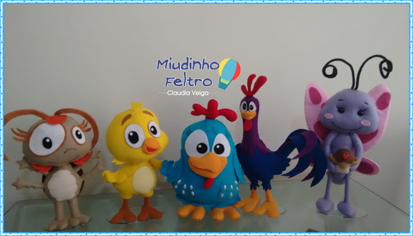 Kit Galinha Pintadinha em Feltro 5 Peças