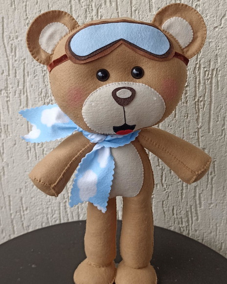Urso Aviador em Feltro