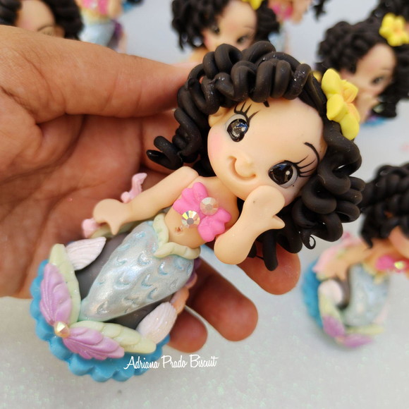 Apliques em Biscuit Sereia