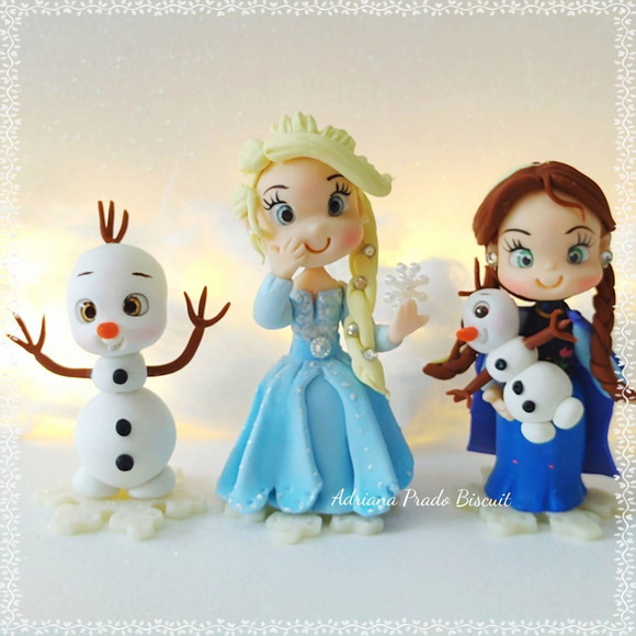 Apliques em Biscuit Tema Frozen
