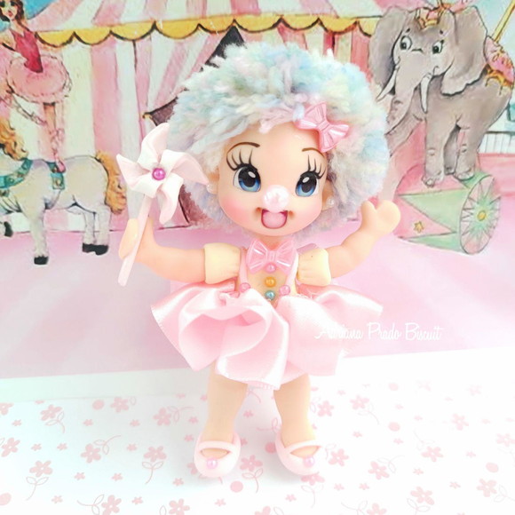 Apliques Palhacinha Pompom em Biscuit