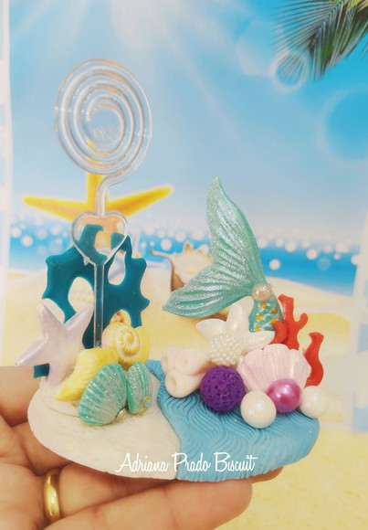 Porta Foto em Biscuit Tema Sereia