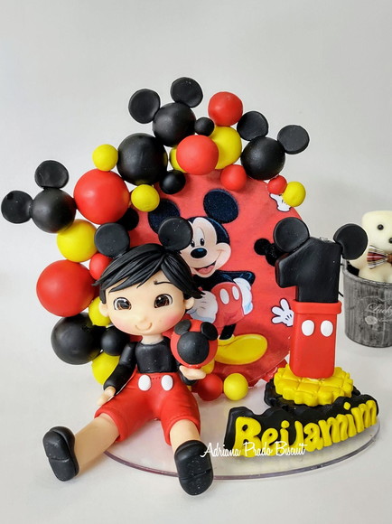Topo em Biscuit Cenário Mickey