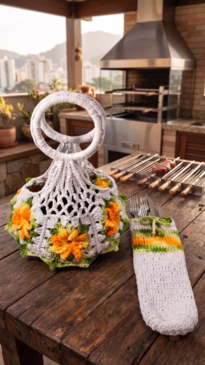 Porta Pratos com Porta Talheres Square Catavento LARANJA