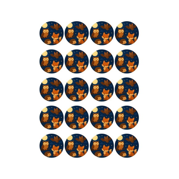 Adesivo Personalizado Latinha 5cm Animais Noturnos - Imagem 2
