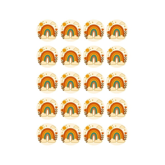 Adesivo Personalizado Latinha 5cm Arco-íris Boho