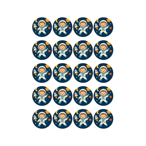 Adesivo Personalizado Latinha 5cm Astronauta