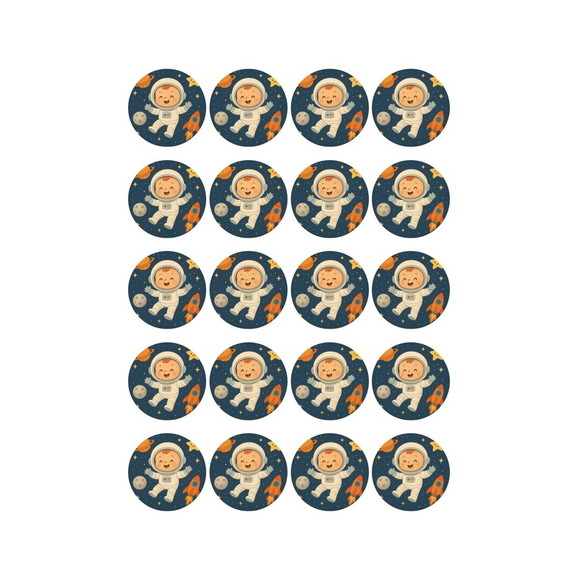 Adesivo Personalizado Latinha 5cm Astronauta Baby - Imagem 3