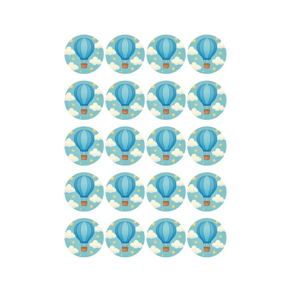 Adesivo Personalizado Latinha 5cm Balão de Ar Azul