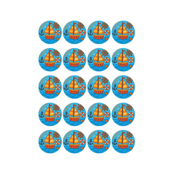 Adesivo Personalizado Latinha 5cm Barquinho