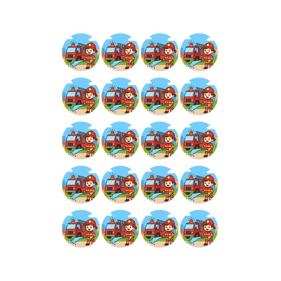Adesivo Personalizado Latinha 5cm Bombeiros - Imagem 4