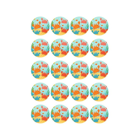 Adesivo Personalizado Latinha 5cm Caranguejinhos - Imagem 3