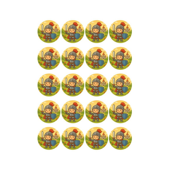 Adesivo Personalizado Latinha 5cm Cavaleiro Medieval