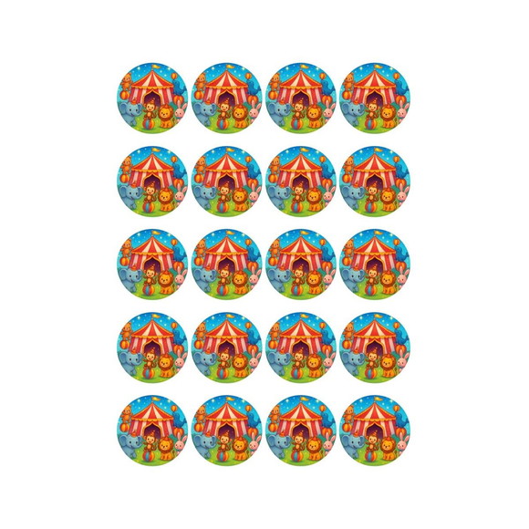 Adesivo Personalizado Latinha 5cm Circo Encantado