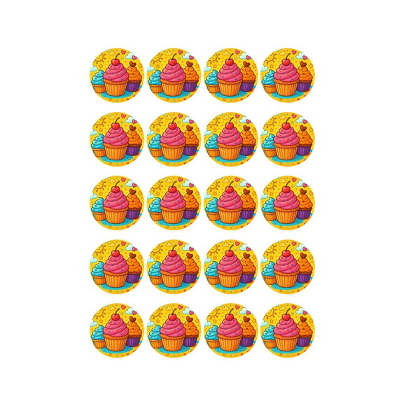 Adesivo Personalizado Latinha 5cm Cupcakes