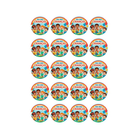 Adesivo Personalizado Latinha 5cm Dia das Crianças - Imagem 3