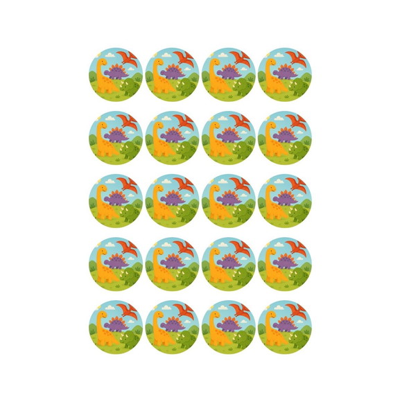Adesivo Personalizado Latinha 5cm Dinossauros