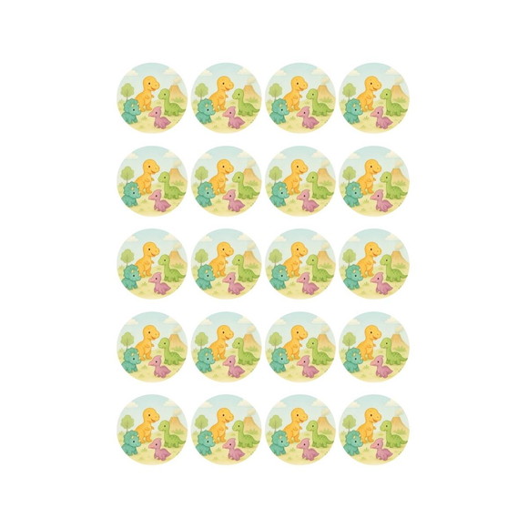 Adesivo Personalizado Latinha 5cm Dinossauros Baby - Imagem 3