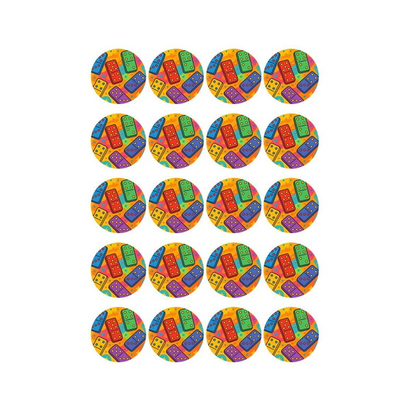 Adesivo Personalizado Latinha 5cm Dominós Coloridos