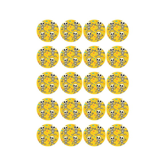 Adesivo Personalizado Latinha 5cm Esqueletinhos Kids