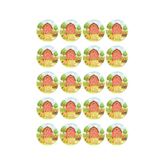 Adesivo Personalizado Latinha 5cm Fazendinha Aquarela - Imagem 2