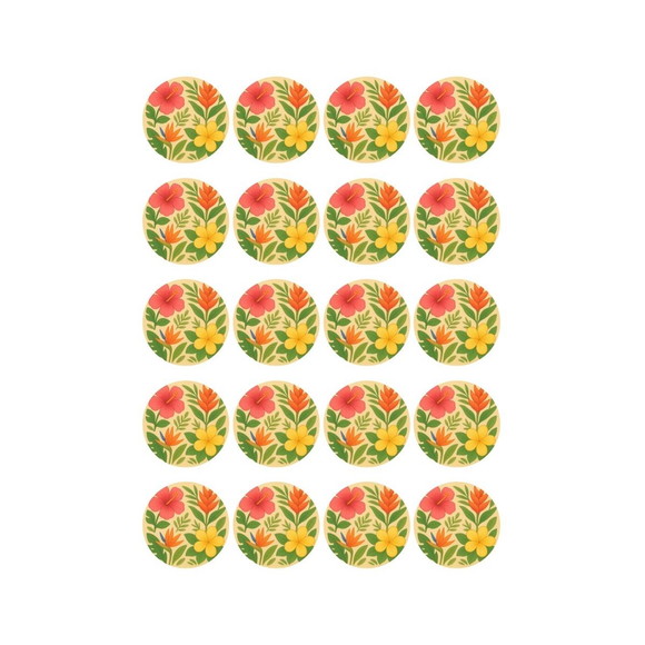 Adesivo Personalizado Latinha 5cm Flores Tropicais - Imagem 3