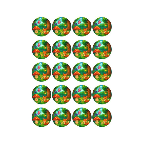 Adesivo Personalizado Latinha 5cm Floresta Encantada - Imagem 3