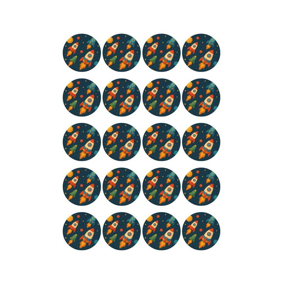 Adesivo Personalizado Latinha 5cm Foguetes - Imagem 4