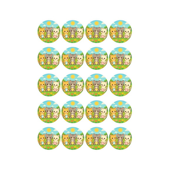 Adesivo Personalizado Latinha 5cm Gatinhos Baby - Imagem 2