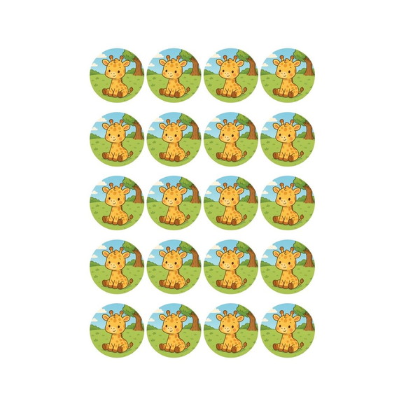 Adesivo Personalizado Latinha 5cm Girafinha Baby - Imagem 3