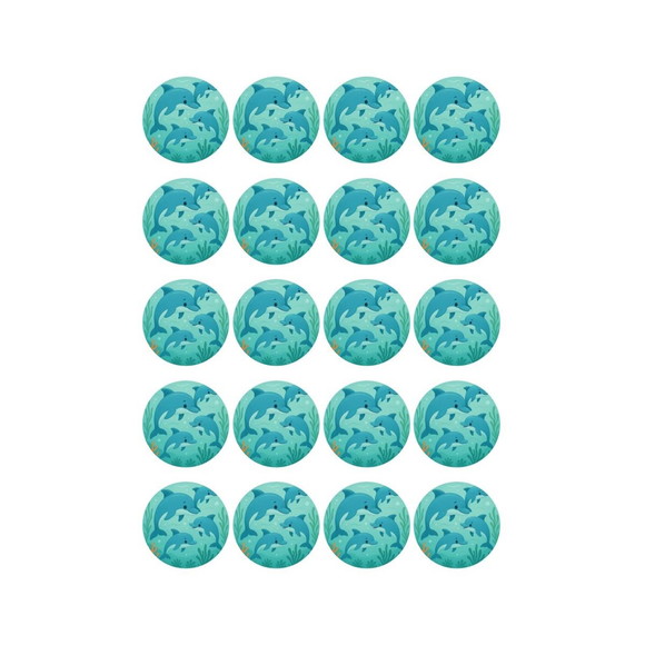 Adesivo Personalizado Latinha 5cm Golfinhos