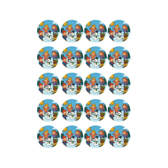 Adesivo Personalizado Latinha 5cm Inverno Divertido - Imagem 3
