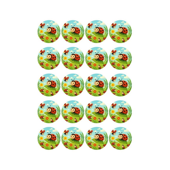 Adesivo Personalizado Latinha 5cm Joaninhas - Imagem 2