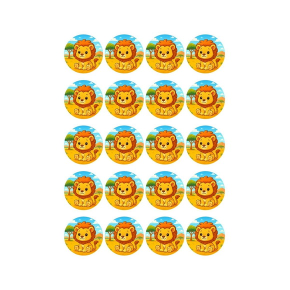 Adesivo Personalizado Latinha 5cm Leão Baby - Imagem 2