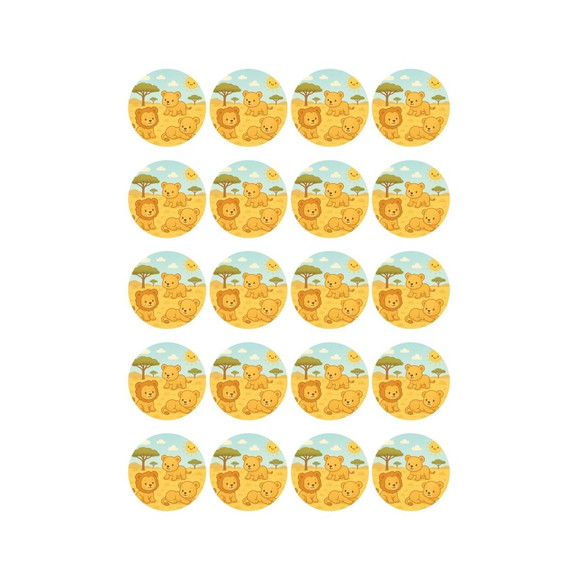 Adesivo Personalizado Latinha 5cm Leãozinhos - Imagem 5