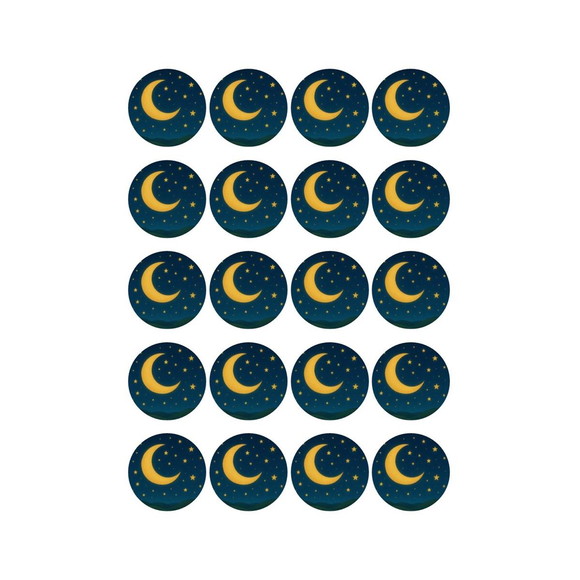 Adesivo Personalizado Latinha 5cm Lua e Estrelas - Imagem 3
