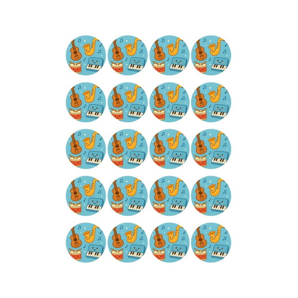 Adesivo Personalizado Latinha 5cm Músicas Instrumentos - Imagem 4