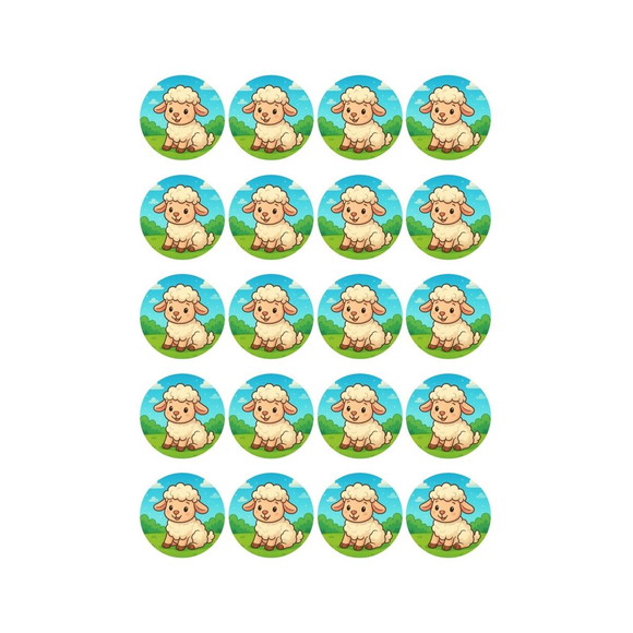Adesivo Personalizado Latinha 5cm Ovelhinha - Imagem 3
