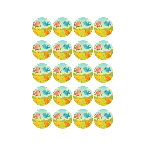 Adesivo Personalizado Latinha 5cm Passarinhos