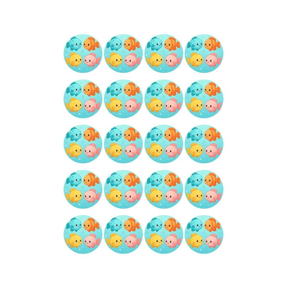 Adesivo Personalizado Latinha 5cm Peixinhos Baby