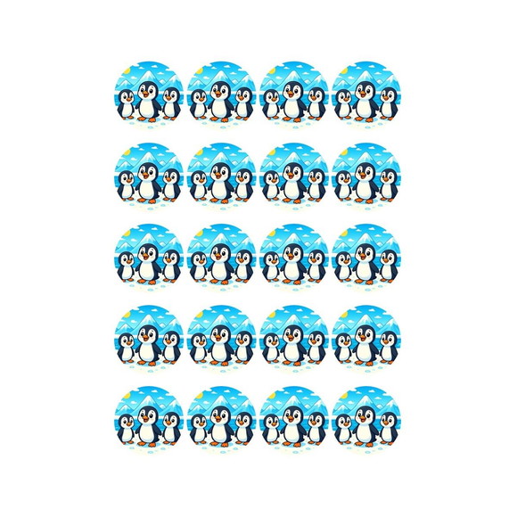 Adesivo Personalizado Latinha 5cm Pinguins