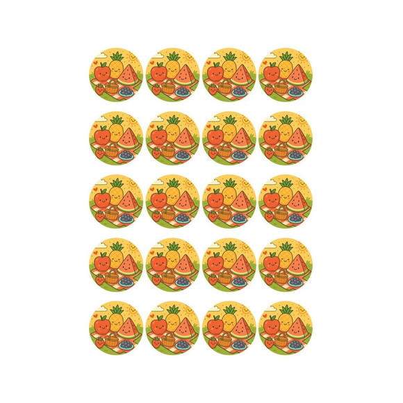 Adesivo Personalizado Latinha 5cm Piquenique das Frutas