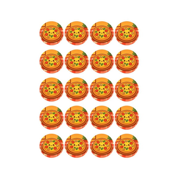 Adesivo Personalizado Latinha 5cm Pizza Divertida - Imagem 4