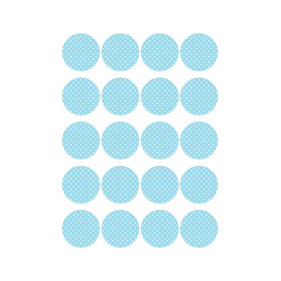 Adesivo Personalizado Latinha 5cm Poá Azul Bebê - Imagem 2