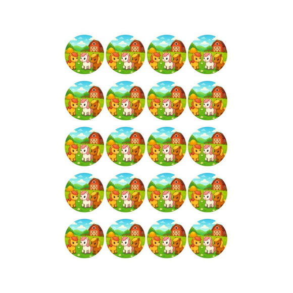 Adesivo Personalizado Latinha 5cm Pôneis - Imagem 3