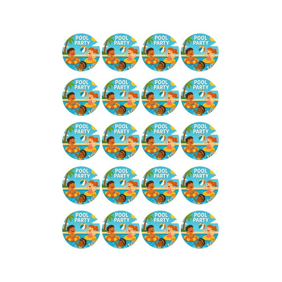 Adesivo Personalizado Latinha 5cm Pool Party - Imagem 5
