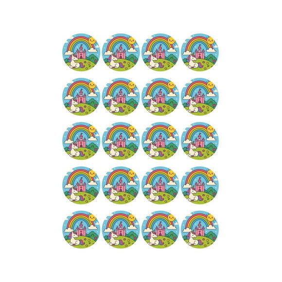 Adesivo Personalizado Latinha 5cm Reino do Arco-íris - Imagem 5