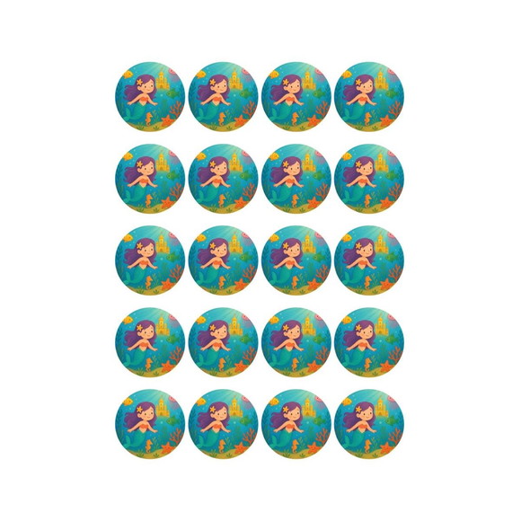 Adesivo Personalizado Latinha 5cm Reino Subaquático - Imagem 3