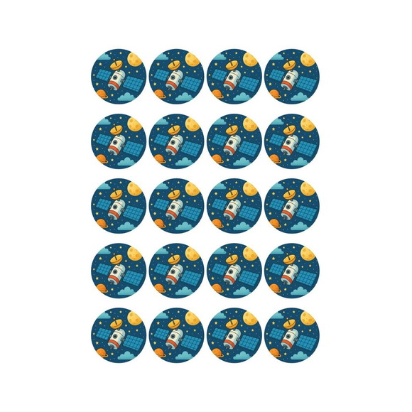 Adesivo Personalizado Latinha 5cm Satélite - Imagem 5