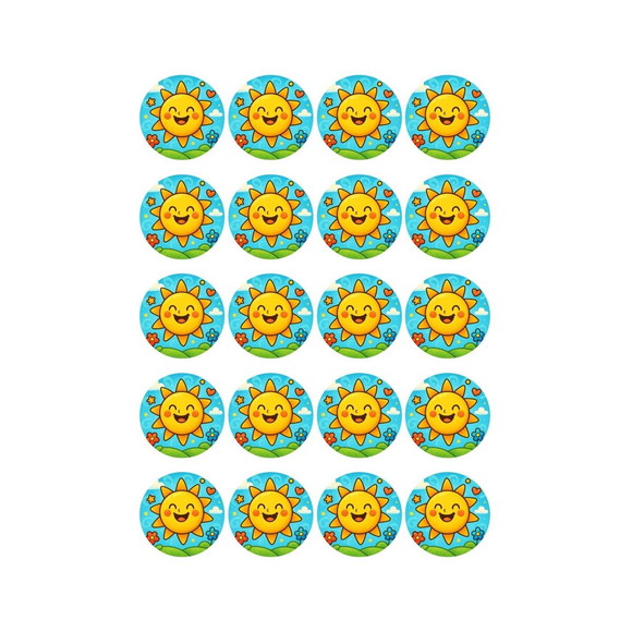 Adesivo Personalizado Latinha 5cm Sol Sorridente - Imagem 3